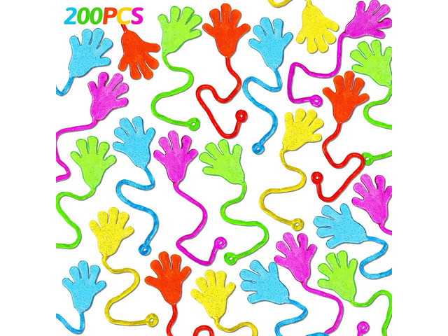 200PCS Glitter Sticky Hands Party Favors for Kids 4-8 8-12 Birthday Supplies Goodie Bag Stuffers Classroom Treasure Box Toys Carnival Prizes Bulk...