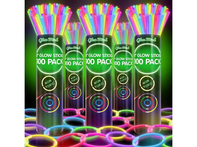 500 Ultra Bright Glow Sticks Bulk - Halloween Glow in the Dark Party Supplies Pack - 8' Glowsticks Party Favors with Bracelets and Necklaces