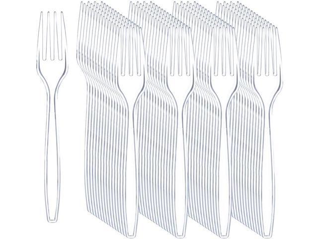 Liacere 360Pcs Clear Plastic Forks -Disposable Plastic Forks BPA-Free, 6.7-inch Heavy Duty Clear Disposable Cutlery, Suitable for Parties and...