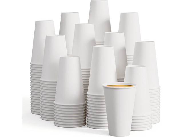LITOPAK 210 Pack 16 oz Disposable Paper Coffee Cup, Hot/Cold Beverage Drinking Cups for Water, Paper Coffee Cups, White Hot Coffee Cups, Suitable...
