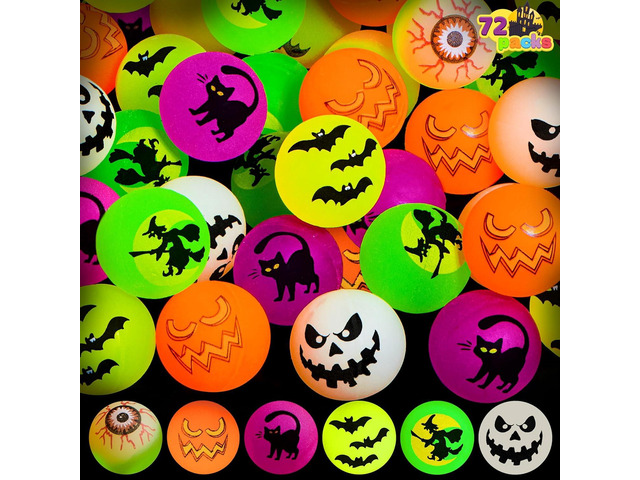 JOYIN 72 PCS Halloween Bouncy Balls, Glow in The Dark Bouncing Balls Eyeballs for Halloween Party favors Decorations, Halloween goodie bag fillers,...
