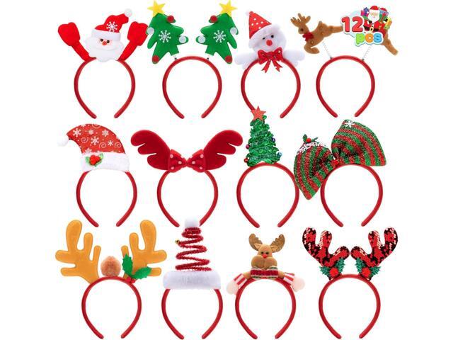 JOYIN 12 Packs Christmas Headbands with Assorted Design Christmas Headwear Holiday Headbands Accessories for Women Men Christmas Parties Xmas...