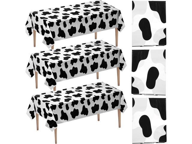 Bedwina Cow Print Tablecloth (Pack of 24) 54 x 72 Inch Tablecloths for Farm Animal Themed Parties, Birthday Party Supplies and Picnic Table Covers,.
