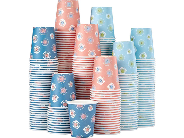SIUQ 300 Pack 5 oz Paper Cups, Disposable Bathroom Cups, Small Mouthwash Cups, Hot/Cold Beverage Drinking Mini Cup for Party, Picnic, BBQ, Travel...