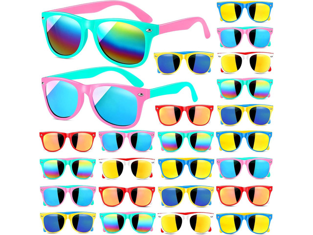 GINMIC Kids Sunglasses Bulk Party Favors, 24Pack Valentines Day Gifts UV 400 Protection Neon Sunglasses for Boys and Girls, Party Favor, Birthday...