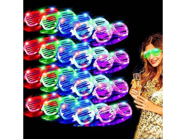 TURNMEON 20 Pack LED Glasses 4th of July Party Favors, 6 Colors Light Up Glasses Glow In The Dark Party Supplies Shutter Shades Glow Sticks Glasses.