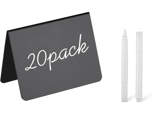 20 Pack 4'x3'Mini Chalkboard Signs for Chalk Sign for Food - Party - Buffet - Table Sign Chalkboard - Wedding - Bakery - Small Chalkboard Sign -...