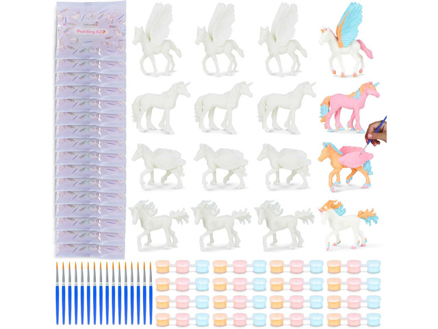 BONNYCO Unicorn Party Favors for Kids Painting Kit Pack 16, Goodie Bags Stuffers for Kids 3-5 4-8. Goody Bag Stuffers, Pinata, Classroom Prizes....