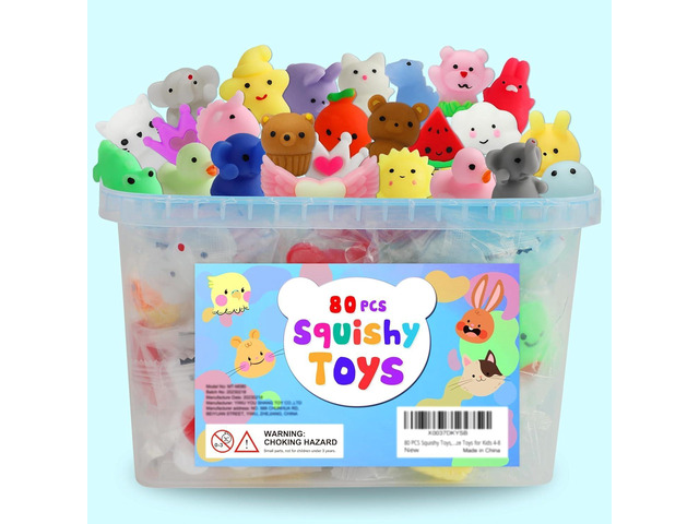 80Pcs Party Favors for Kids 4-8, Kawaii Squishies Mochi Squishy Toy Bulk Fidget Sensory Toys Birthday Gifts for Boys Girls, Easter Basket Stuffers...