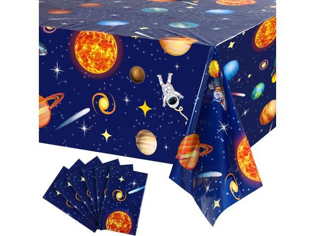 Sumind 6 Pieces Space Tablecloth Decorations Plastic Outer Solar System Table Cover Planet Design for Kids Space Theme Birthday Party Decorations...