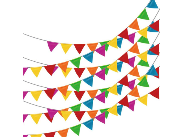 250pcs Multicolor Pennant Flags,LOOBJOYGAME 263Ft Nylon Fabric Decorations Grand Opening Banner Rope