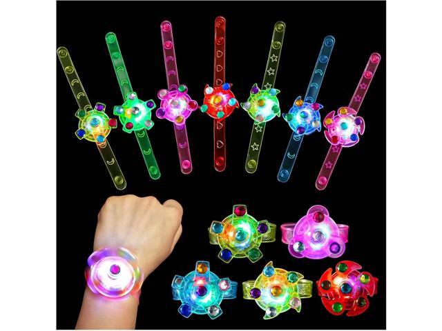 12 Pack LED Light Up Fidget Spinner Bracelets Party Favors for Kids 4-8 8-12, Glow in The Dark Party Supplies, Birthday Gifts, Treasure Box Toys,...