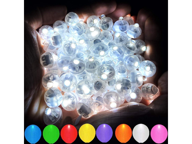 Aogist 100pcs White LED Balloon Light, Tiny Light Mini Round Led Ball Lamp for Paper Lantern Balloon, Indoor Outdoor Event - Fun Halloween...