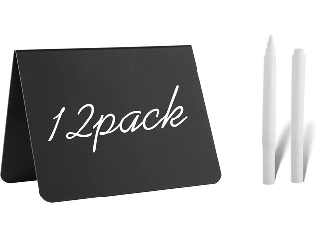 12 Pack 4'x3'Mini Chalkboard Signs for Chalk Sign for Food - Party - Buffet - Table Sign Chalkboard - Wedding - Bakery - Small