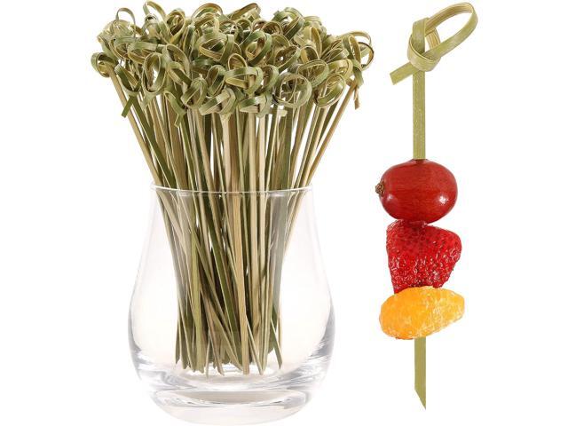 200 PCS Cocktail Picks, 4.7 Inch Toothpicks for Appetizers, Natural Bamboo Knot Skewers, Mini Food Sticks, Fancy Tooth Picks for...
