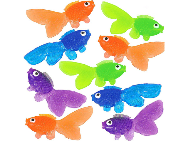 Bedwina Plastic Vinyl Goldfish - 144 Pcs, 2 Inches Long Gold Fish Toys in Assorted Colors for Party Favors for Kids, Decorations, Crafts, Games and...