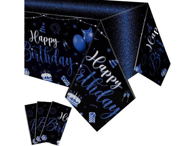 Tudomro 3 Pcs Happy Birthday Tablecloths Happy Birthday Party Decorations Plastic Table Cover Rectangular Cloths for Women Men Baby Shower Party.