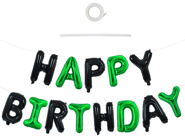 TONIFUL Happy Birthday Balloons Banner 16 Inch Mylar Foil Letters Birthday Sign Reusable for Girls Boys Kids & Adults Birthday Party Decorations...