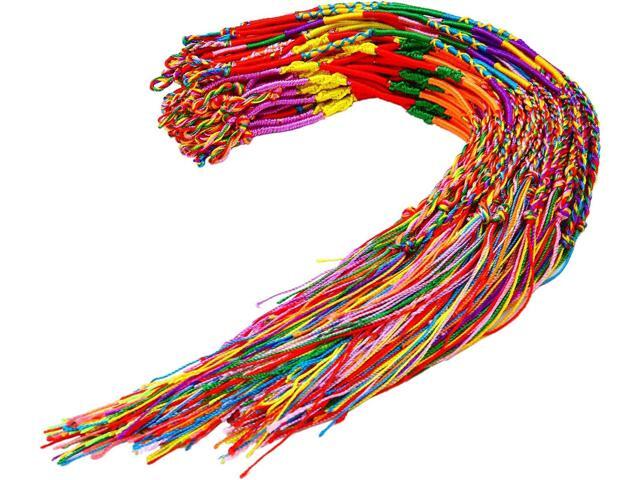 Resinta 60 Pieces Handmade Braided Bracelets Assorted Random Colors Friendship Cords Thread Bracelets Party Supply Favors for Wrist Anklet
