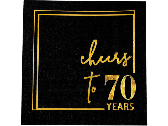 Cheers to Years Cocktail Napkins - 50 PK - 3-Ply Birthday Napkins 5x5 Inches Disposable Party Napkins Beverage Paper Napkins or Birthday...