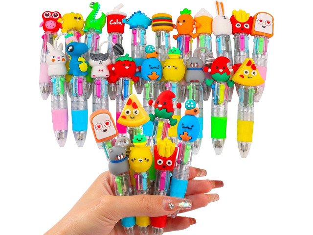 CZWZ 20Pcs Mini Multicolor Pens in One 4-in-1 Cute Pens Bulk for Kids, Fun Kawaii Ballpoint Pens for Birthdays and Children's Party Favors Gifts...