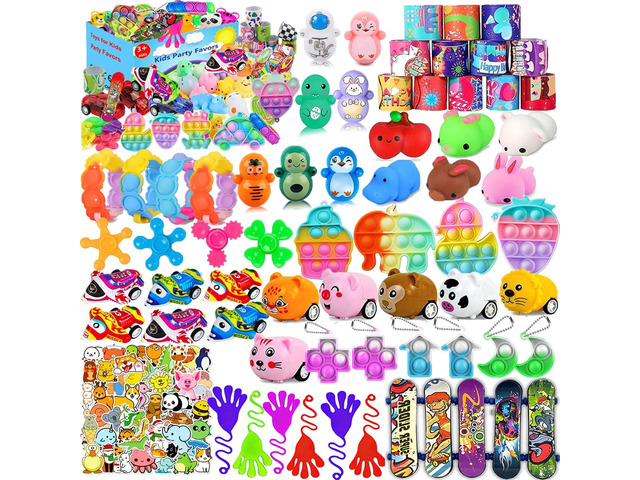 124 Pcs Party Favors for Kids 4-8, Birthday Gift Toys, Goodie Bag Stuffers, Treasure Box Carnival Prizes, Gifts Classroom, Pinata Bags Filler Boys...