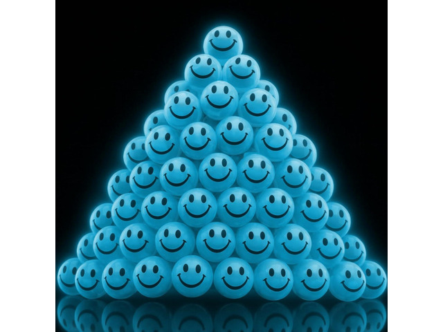 ArtCreativity Glow in the Dark Light Blue Smiley Face Bouncing Balls - Bulk Pack of 36 - 1 Inch High Bounce Bouncy Balls for Kids, Glowing Party...