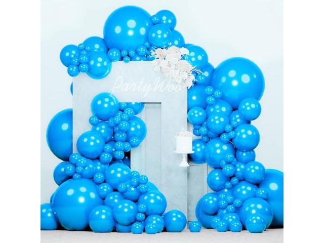 PartyWoo Pearl Blue Balloons 140pcs Different Sizes of 18 12 10 5 Inch Sky Blue Latex Helium Balloon Arch Kit Garland for Graduation Baby Shower...