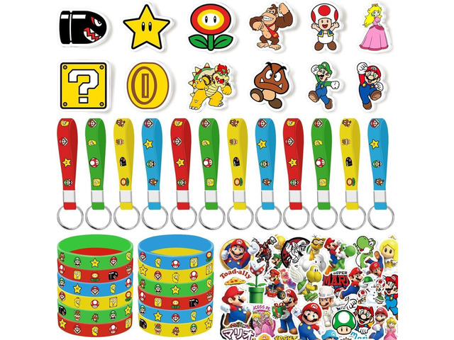 86PCS Mario Birthday Party Supplies, Birthday Gifts Set for Mario Theme Party