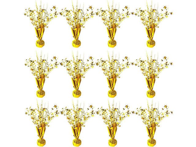 FUBININA 12 Pack Metallic Foil Spray Centerpiece Star Table Decoration Burst Table Centerpieces for Birthday New Years Nye Wedding Anniversary...