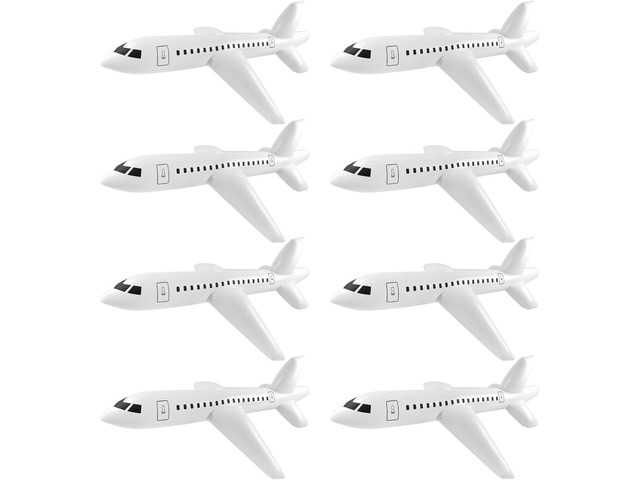 Mototo 8 Pieces Inflatable Airplane Balloon 40 Inch Large Inflatable Plane Balloon White Plane Toy Float Airplane Aviation Themed for Outdoor...