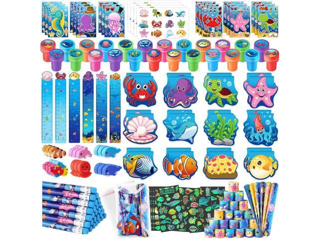 BenLouis 240Pcs Under the Sea Party Favors Ocean Animals Party Stampers Stickers School Stationery Bulk for Kids Sea Shark Birthday Mermaid Party...