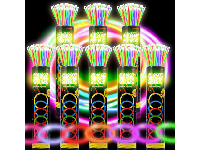 800 Ultra Glow sticks bulk party pack8' Neon Glowsticks Easter Party FavorsGlow sticks for kidsHalloween Glow in the Dark Party Supplies PackWith...