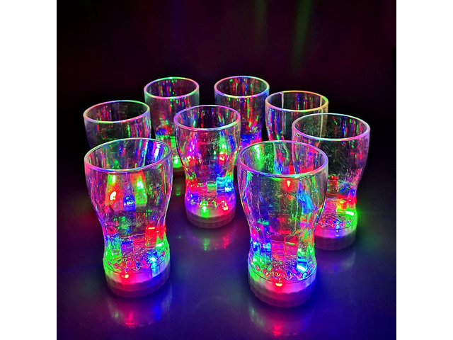 OceanWings 12 Pack Large Light Up Cup, LED Glow in The Dark Party Supplies Party Favors Light Up Drinking Shot Glasses for Adults Wedding Birthday...