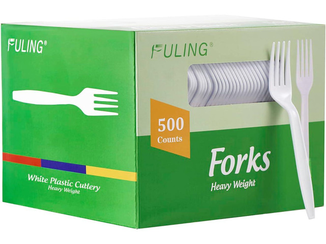 500 Count Heavy Duty White Plastic Forks Disposable Utensils Party Cutlery Heavyweight