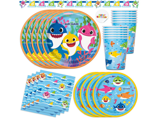 Baby Shark Birthday Party Supplies Baby Shark Party Decorations Baby Shark Table Cloths for Parties, Plates and Napkins and Cups, Birthday...