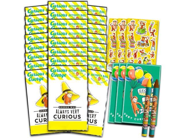 Curious George Mini Party Favors Set for Kids - Bundle with 24 Mini Curious George Grab n Go Play Packs with Coloring Pages, Stickers and More...