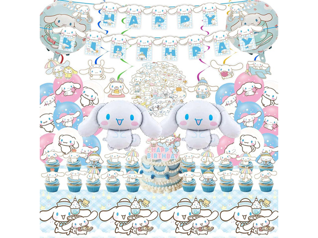 Birthday Party Decorations, Cute Party Supplies Include Banner, latex Balloons, Hanging Swirls, Foil Balloon, Cake Cupcake Toppers, Tablecloth for...
