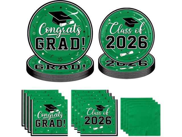Graduation Party Plates and Napkins,2026 Graduation Party Supplies Congrats Grad Class of 2026 Theme Tableware for College High School Congrats...