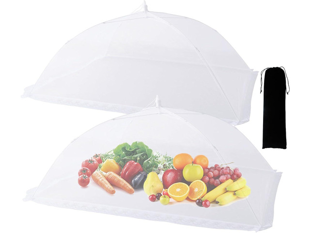 2 Pack Food Covers for Outdoors Mesh Screen Include 2 Extra Large (40'X 24') Food Tents Collapsible Food Covers for Outside, BBQ Party Supplies