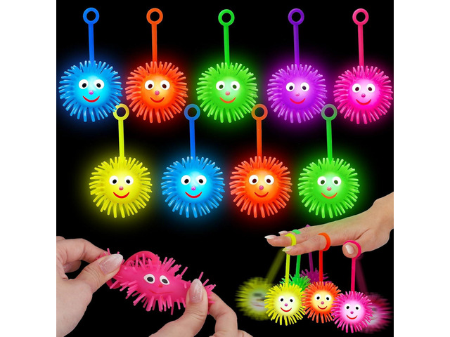 18 PCS LED Puffer Balls Light Up Party Favors for Kids 4-8 8-12 Goodie Bags Stuffers Glow Party Supplies Classroom Treasure Box Prizes Bulk Fidget...