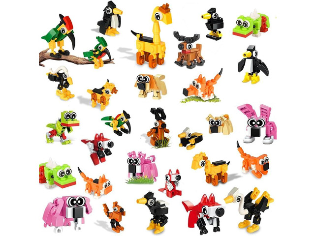 30 Packs Building Blocks Party Favors for Kids, Mini Animals Building Block Sets for Classroom Prizes Birthday Goodie Bag Fillers Valentines Easter...