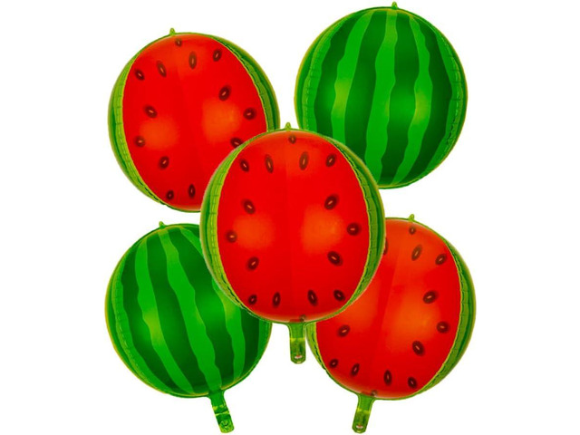 5pc Watermelon Fruit Balloons - Foil Balloons for Summer, Hawaiian & Fruit Themed Parties