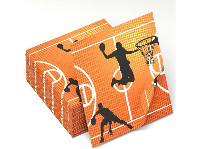 120 Pcs Basketball Party Napkins Basketball Birthday Party Disposable Paper Napkins Sport Party Luncheon Napkins Supplies Decoration Set