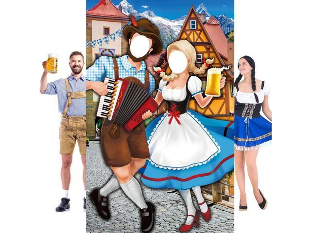 Tudomro Oktoberfest Couple Photo Door Banner Party Decorations 6 x 4 ft Oktoberfest Photo Prop Bavarian Backdrop Door Banner Backdrop Supplies for...