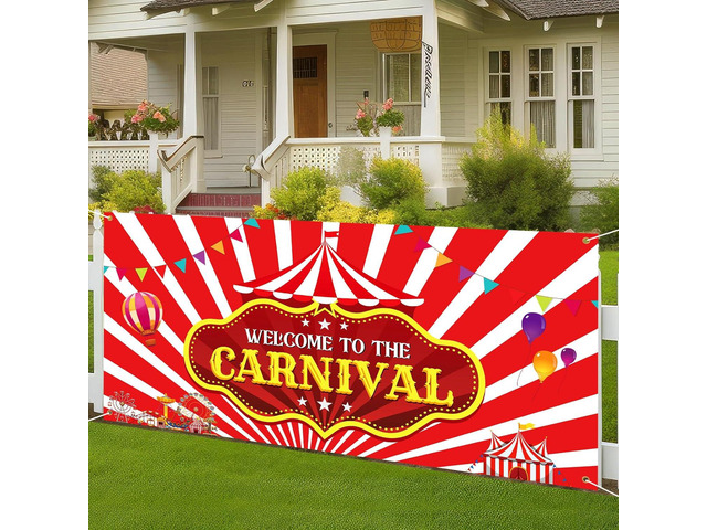 Teenyyou Welcome to the Carnival Banner Carnival Decorations Circus Party Supplies Background for Circus Theme Party Decorations Birthday, 71 x 35...
