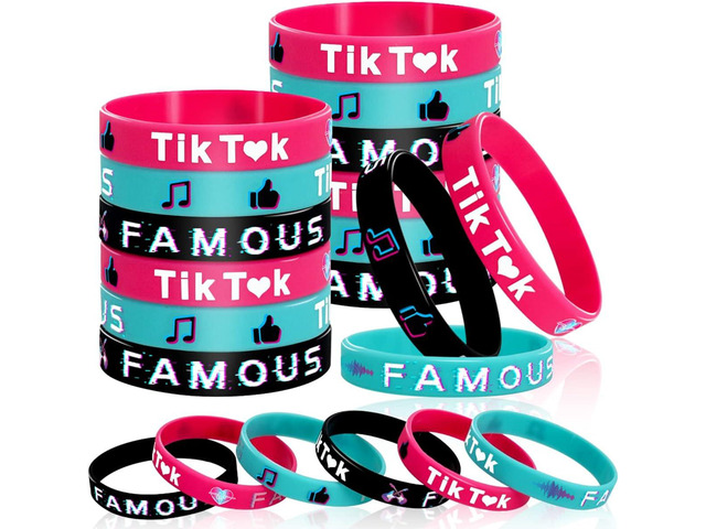 Vuzvuv 18 PCS Music Themed Party Silicone Bracelets Musical Short Video Rubber Wristbands Dance Challenge Party Favors Decorations Supplies for...