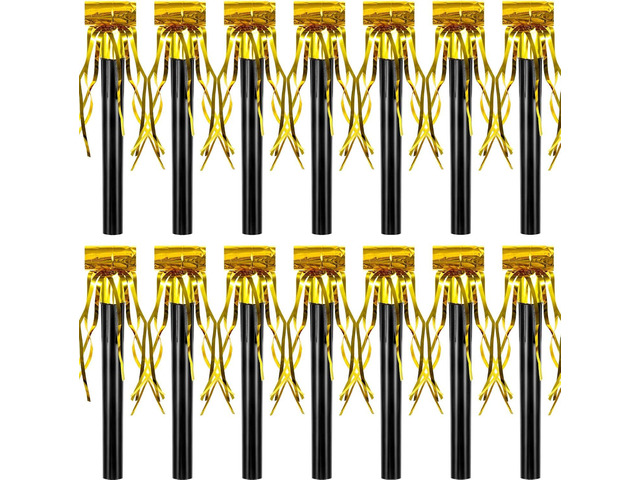 Skylety 18 Party Blower Noisemakers Glitter Birthday Noise Maker Squawkers Blowouts Whistles Fringed for Sport Events Musical Blowouts for Wedding...