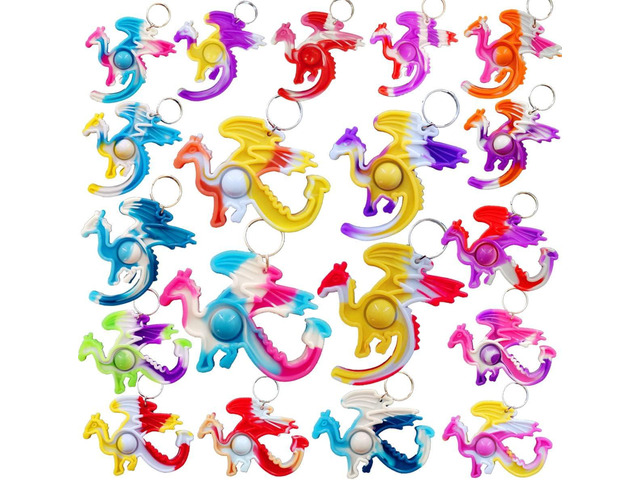 24 packs Dragon Bulk Mini pop Fidget Gift for Holiday Boys and Girls Kids Party Favors Supplies and Classroom Students Prize