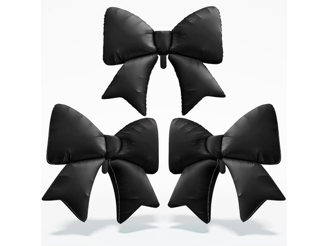 38 Inch Black Bow Foil Balloons, Large Black Mylar Bowknot Balloons Coquette Birthday Party Decorations for Girls Women Bachelorette Wedding...